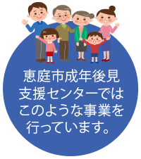 恵庭市成年後見支援センターでは、このような事業を行っています。